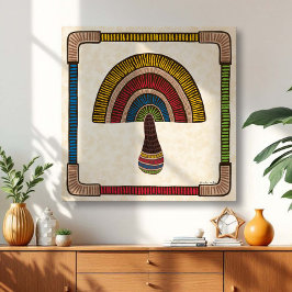 Half Dome Abstracte Paddenstoel Canvas Afdruk
