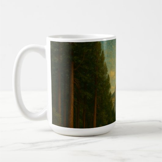 Half Dome en bomen vanuit Yosemite Valley  Koffiemok (Links)