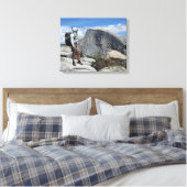 Half Dome en Hiker van North Dome - Yosemite Canvas Afdruk (Insitu (Slaapkamer))