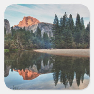 Half Dome en Merced Vierkante Sticker