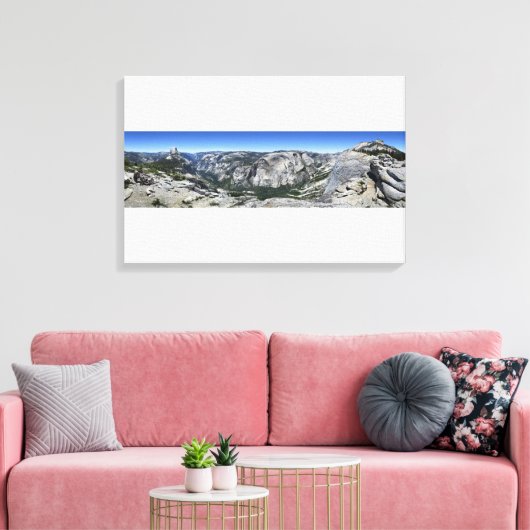 Half-Dome en Yosemite-vallei - Yosemite Canvas Afdruk (Insitu (Woonkamer))