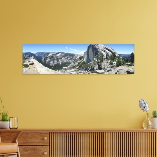 Half-Dome en Yosemite-vallei - Yosemite Canvas Afdruk (Insitu (Woonkamer))