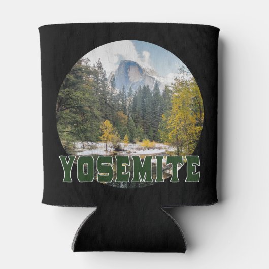Half Dome in de herfst, met "Yosemite" tekst Blikjeskoeler (Achterkant)
