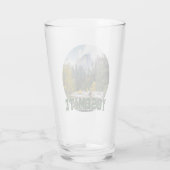 Half Dome in de herfst, met "Yosemite" tekst Glas (Achterkant)