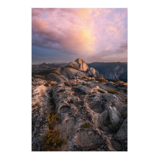 Half Dome in de schemering Foto Afdruk (Voorkant)