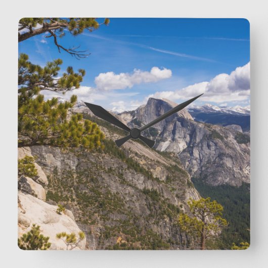 Half Dome-landschap, Californië Vierkante Klok (Voorkant)