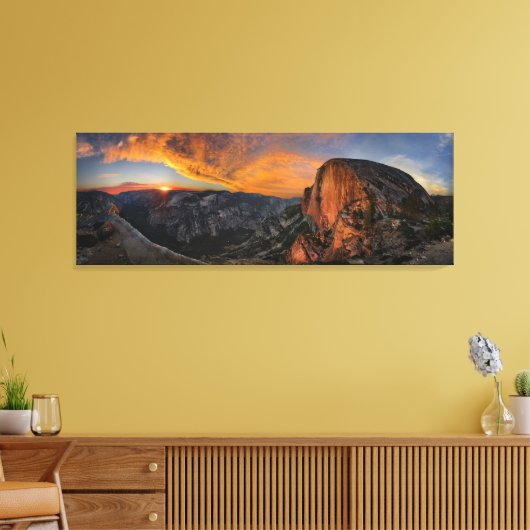 Half Dome Sunset - Yosemite Canvas Afdruk (Insitu (Woonkamer))