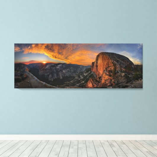 Half Dome Sunset - Yosemite Canvas Afdruk (Insitu (Houten vloer))