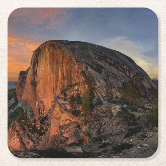 Half Dome Sunset - Yosemite Kartonnen Onderzetters (Voorkant)