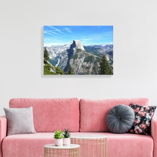 Half-dome uit Glacier Point, Yosemite, CA Canvas Afdruk (Insitu (Woonkamer))