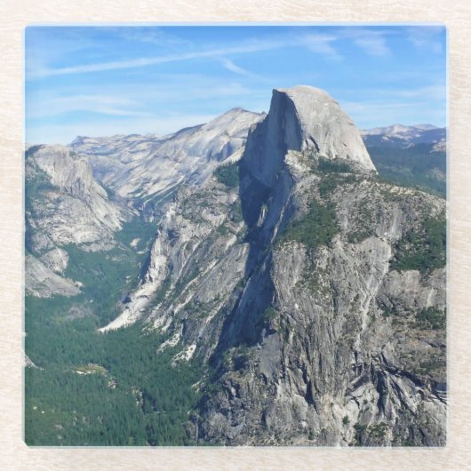 Half-dome uit Glacier Point, Yosemite, CA Glazen Onderzetter (Voorkant)