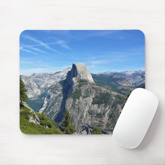 Half-dome uit Glacier Point, Yosemite, CA Muismat (Met muis)