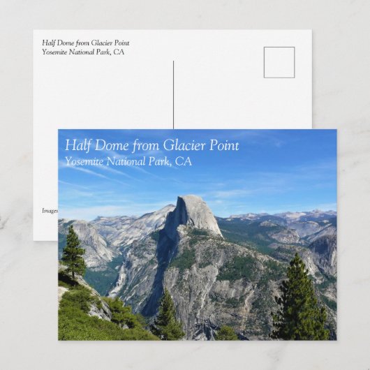Half Dome uit Glacier Point, Yosemite, CA Postcar Briefkaart (Voorkant / Achterkant)