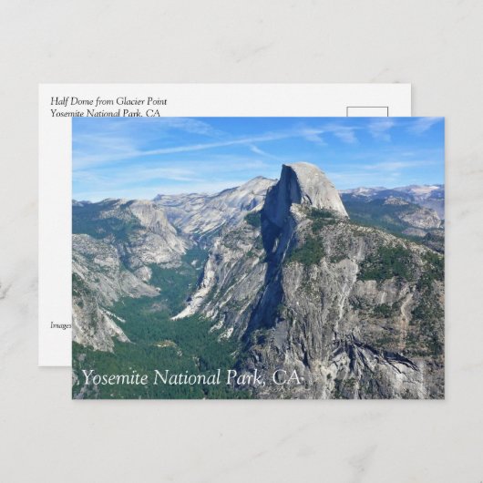 Half Dome uit Glacier Point, Yosemite, CA Postcar Briefkaart (Voorkant / Achterkant)