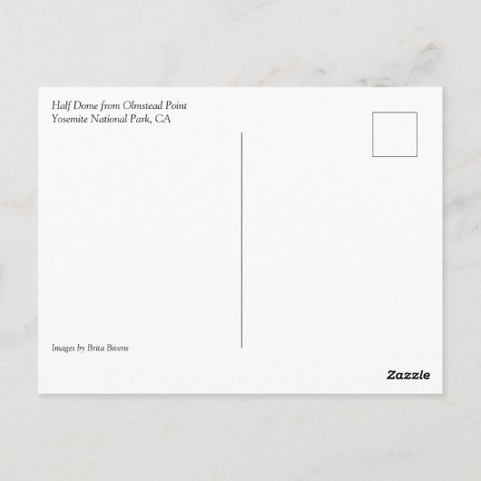 Half Dome uit Olmstead Point, Yosemite, CA Briefkaart (Achterkant)