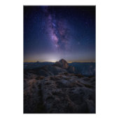 Half Dome under Milky Way Foto Afdruk (Voorkant)