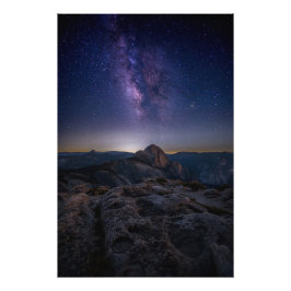 Half Dome under Milky Way Foto Afdruk
