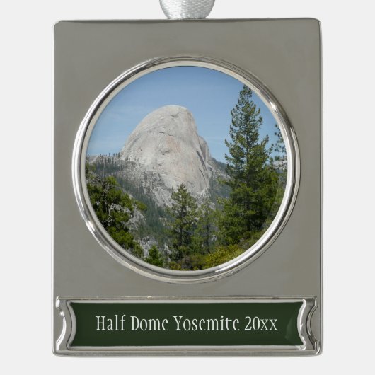 Half-dome van Panorama Trail II Verzilverd Banner Ornament (Voorkant)