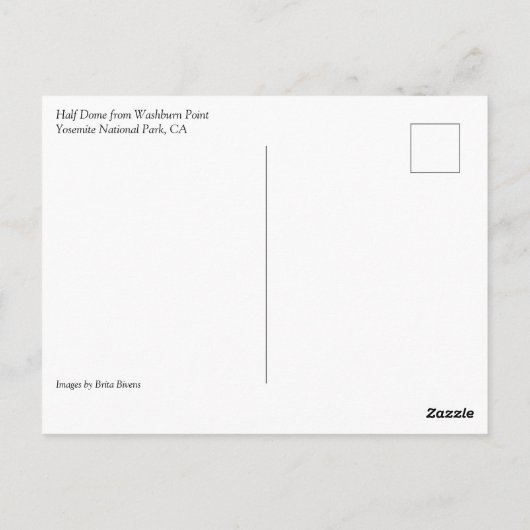Half-dome van Washburn Point, Yosemite, CA Briefkaart (Achterkant)