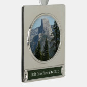 Half Dome vanuit Panorama Trail I Verzilverd Banner Ornament (Rechts)