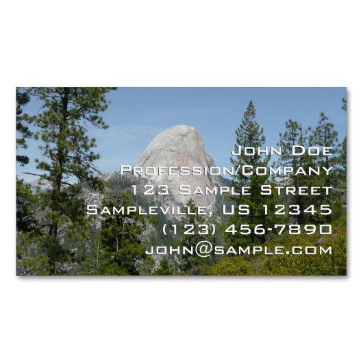 Half Dome vanuit Panorama Trail II Magnetisch Visitekaartje (Voorkant)