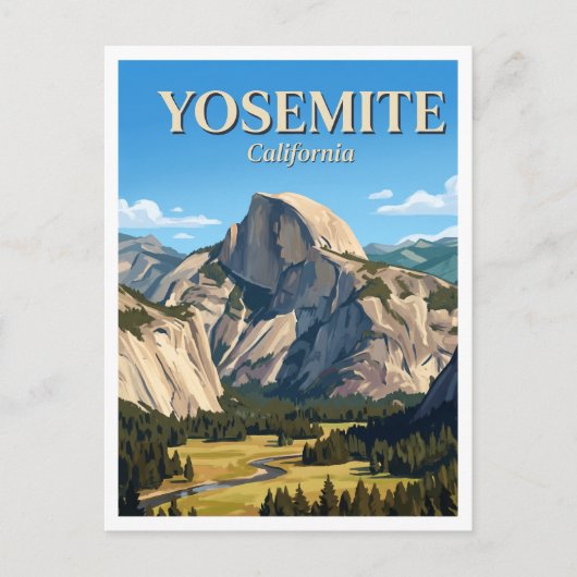 Half Dome Yosemite Briefkaart (Voorkant)