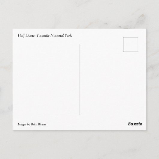 Half Dome, Yosemite, CA Briefkaart (Achterkant)