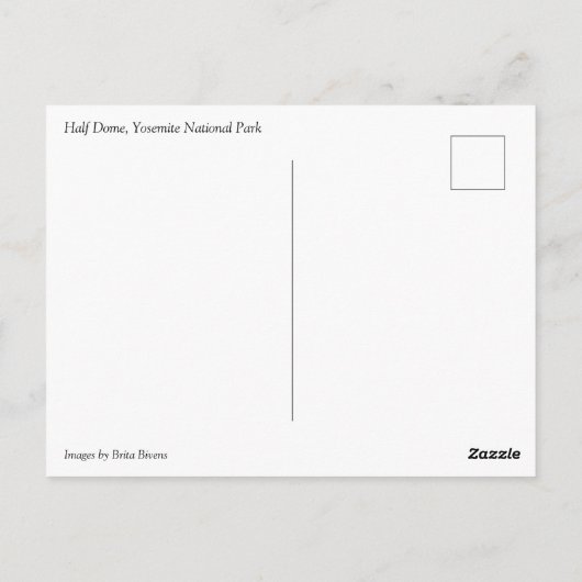 Half Dome, Yosemite, Californië Briefkaart (Achterkant)