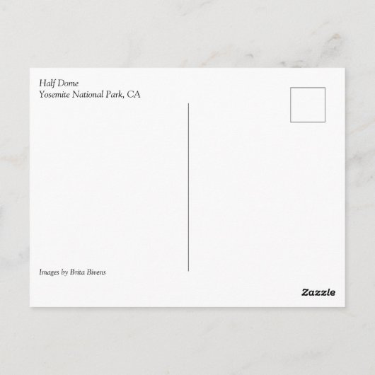 Half Dome, Yosemite National Park, CA Briefkaart (Achterkant)
