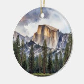 Half Dome Yosemite National Park Waterverf Keramisch Ornament (Links)