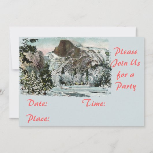 Half Dome, Yosemite Party Uitnodiging (Achterkant)
