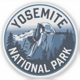 Half Dome Yosemite Ronde Embleem Sticker