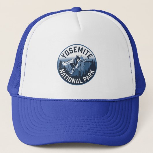 Half Dome Yosemite Ronde Embleem Trucker Pet (Voorkant)