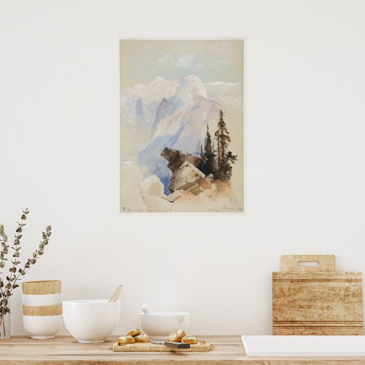 Half Dome Yosemite Thomas Moran Waterverf Art Poster (Keuken)