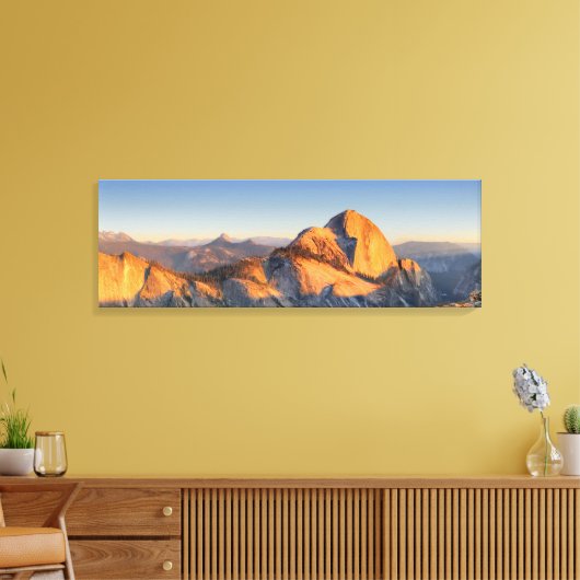 Half Dome Zonsondergang van Mt Watkins - Yosemite Canvas Afdruk (Insitu (Woonkamer))