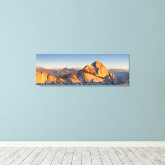Half Dome Zonsondergang van Mt Watkins - Yosemite Canvas Afdruk (Insitu (Houten vloer))
