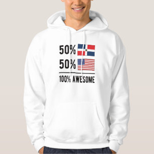 Half Dominicaanse Dominicaanse Republiek VS Hoodie