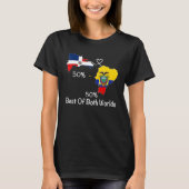 Half Dominicaanse Ecuadoraanse Flag Map Love Ecuad T-shirt (Voorkant)