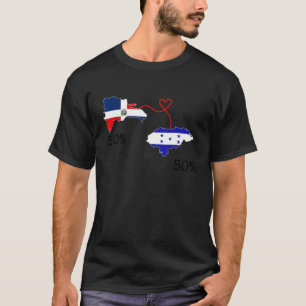 Half Dominicaanse Half Hondurese Vlag Landkaart Li T-shirt