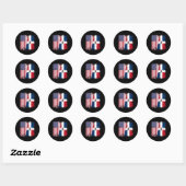 Half Dominicaanse Vlag VS Ronde Sticker (Vel)