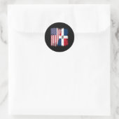 Half Dominicaanse Vlag VS Ronde Sticker (Tas)