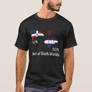 Half Dominican Half Salvadoran Flag Map Love Salva T-shirt