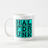 Half dronken, optimistische kijk koffiemok (Links)