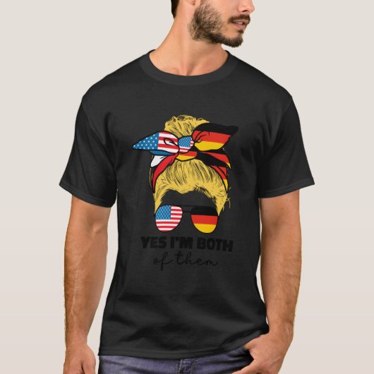 Half Duits en Amerikaans Duitsland VS vlag Nederla T-shirt (Voorkant)