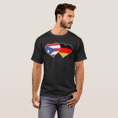 Half Duits Half Puerto Ricaanse vlag Hart Puerto R T-shirt (Voorkant volledig)