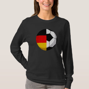 Half Duitsland Vlag Kind halve Football Voetbal Vo T-shirt