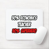 Half economie leraar... half superheld muismat (Met muis)