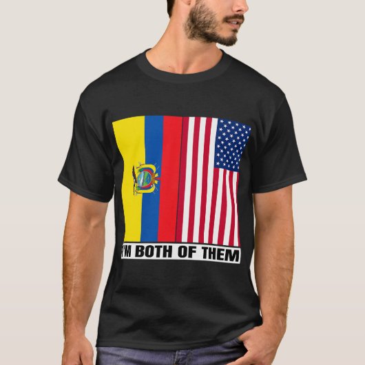 Half Ecuadoraans halfAmerikaans DNA Ecuador Heri T-shirt (Voorkant)