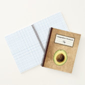 Half een avocado illustratie gepersonaliseerde com notitieboek (Binnen)