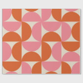 Half eeuw Roze en Sinaasappel Halve cirkels Patroo Cadeaupapier (Vlak)